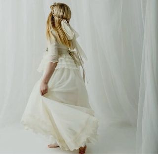 Traje de Comunión Niña Beige/Blanco 8 años