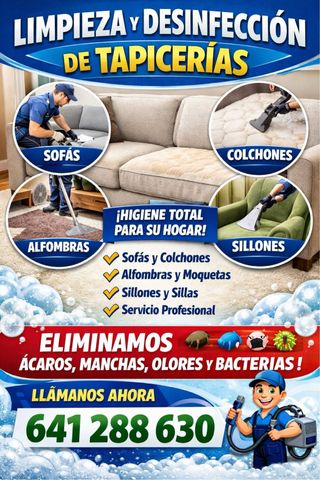 Limpieza y desinfección de tapiceria