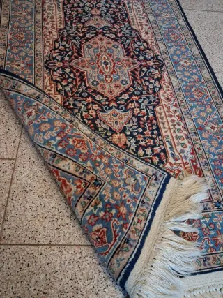 Tappeto persiano lana blu e rosso