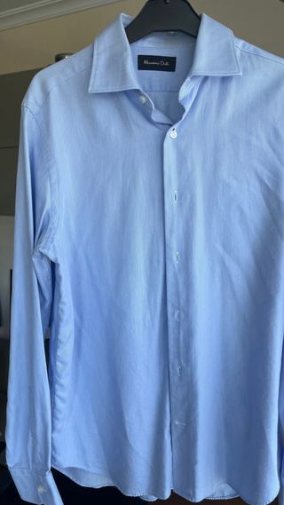 Camisa de vestir azul Massimo Dutti