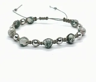 Bracciale artigianale shamballa pietra agata onice