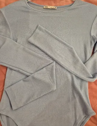 Body Zara Azul Gris Talla S