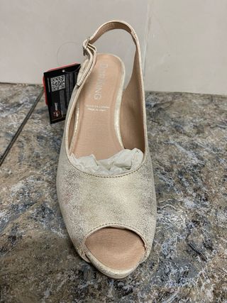 Zapatos tacón Dorking mujer dorados