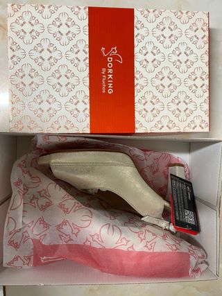 Zapatos tacón Dorking mujer dorados