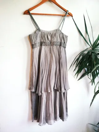 Vestido Fiesta Seda Purificación García Gris