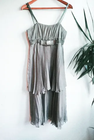 Vestido Fiesta Seda Purificación García Gris