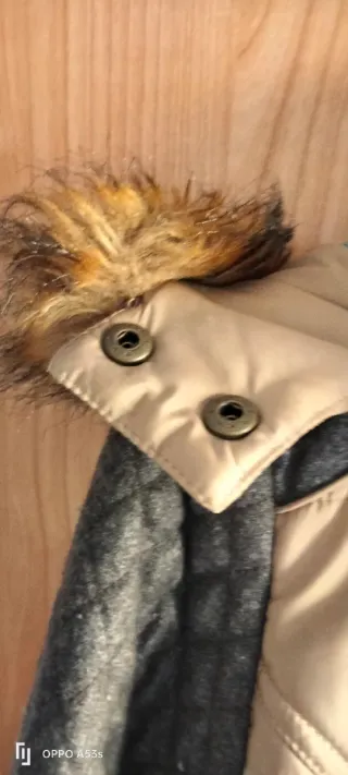 Abrigo largo beige y gris precio boutique 180