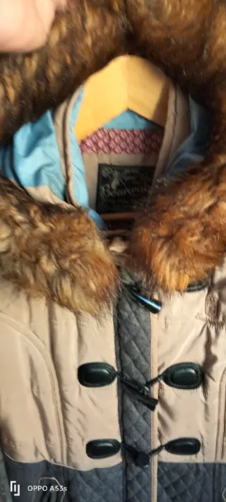 Abrigo largo beige y gris precio boutique 180