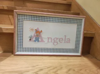 Cuadro bordado personalizado Angela