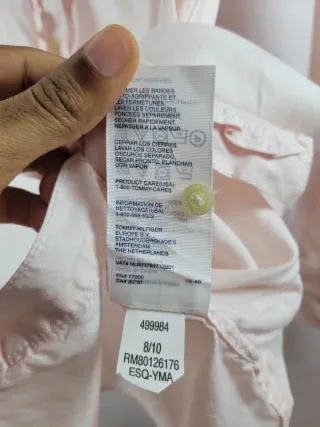 Camisa Tommy Hilfiger Rosa Mujer Manga Larga