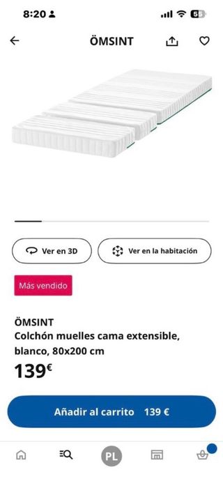Cama extensible infantil Ikea SLAKT