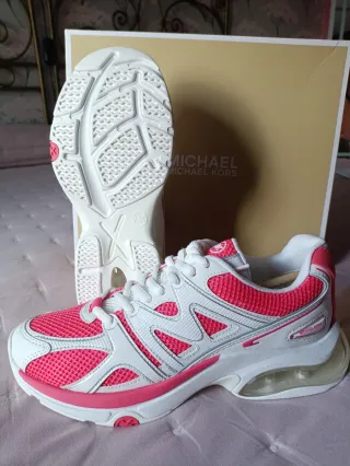 Deportivas de cuero Michael Kors Blancas y Rosas