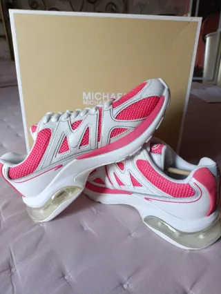 Deportivas de cuero Michael Kors Blancas y Rosas