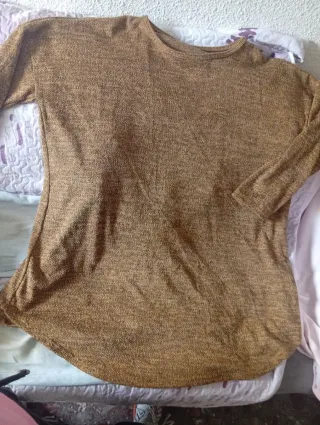 Jersey fino elegante marrón caspeado 3XL