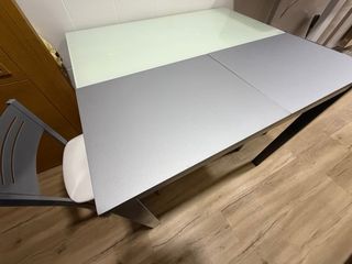 Mesa Cocina Cristal Templado Extensible