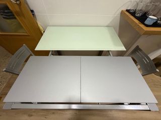 Mesa Cocina Cristal Templado Extensible