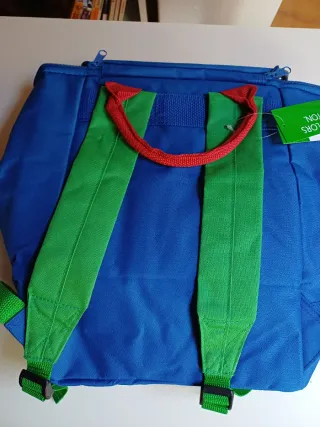 Bolsa Benetton azul y plateada
