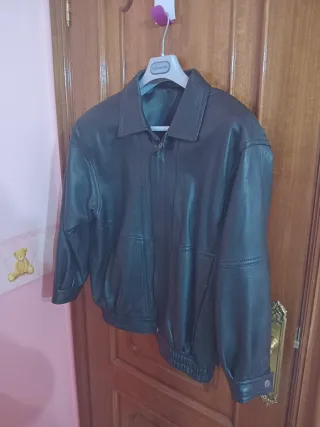 Cazadora Piel Hombre Negra