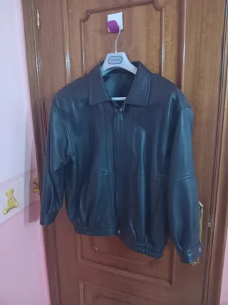 Cazadora Piel Hombre Negra