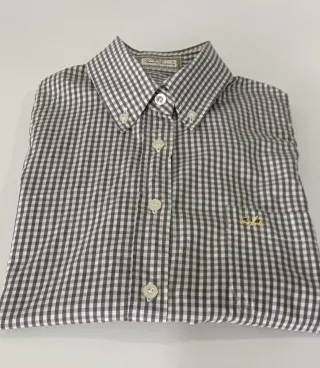 Camisa Tomas Burberry cuadros gris y blanco