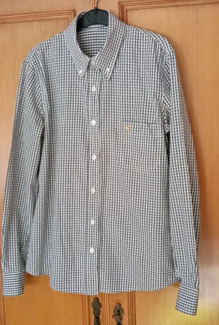 Camisa Tomas Burberry cuadros gris y blanco
