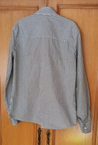 Camisa Tomas Burberry cuadros gris y blanco