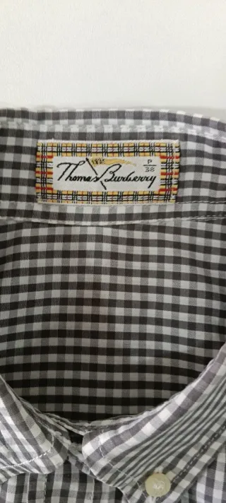 Camisa Tomas Burberry cuadros gris y blanco