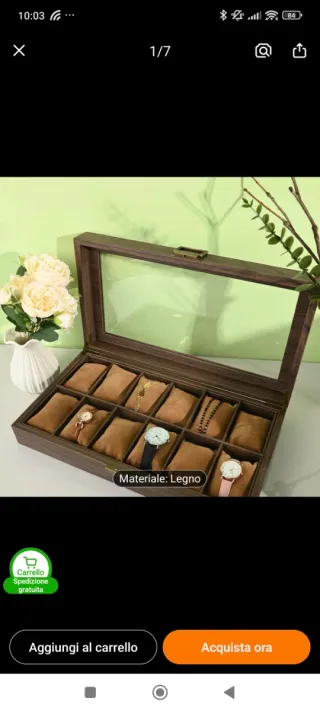 Scatola porta orologi in legno