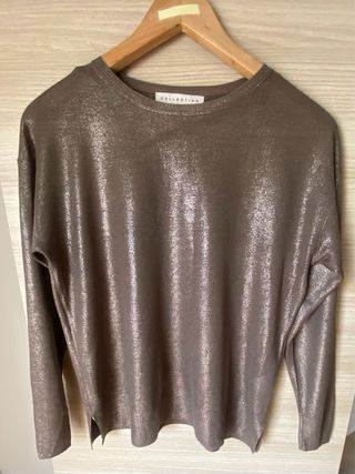 Jersey marrón con lurex