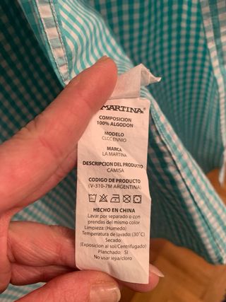 Camisa La Martina cuadros verde/blanco Talla S