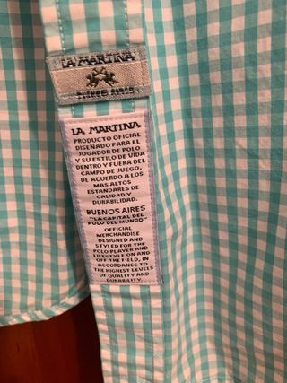 Camisa La Martina cuadros verde/blanco Talla S