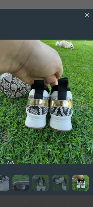 Zapatillas Michael Kors Blancas y Doradas