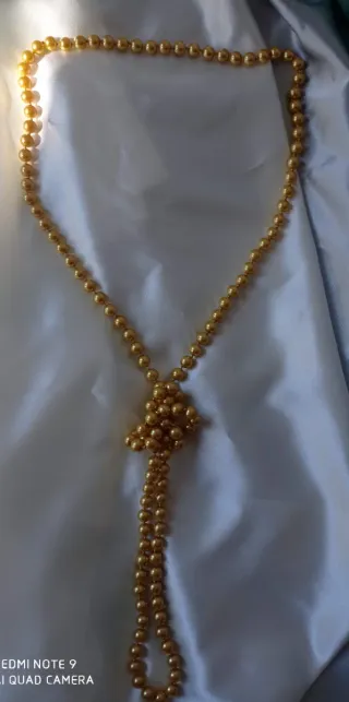 Collana elegante sfera lunga color oro