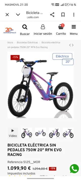 Bicicleta Eléctrica RXF Morada