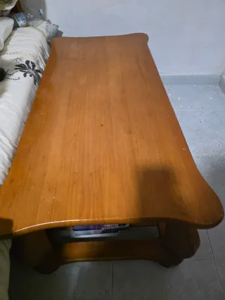 Tavolo ausiliario in legno massello e vetro