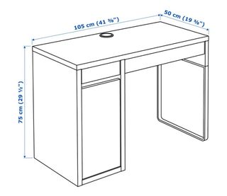 Escritorio blanco con cajones y puerta