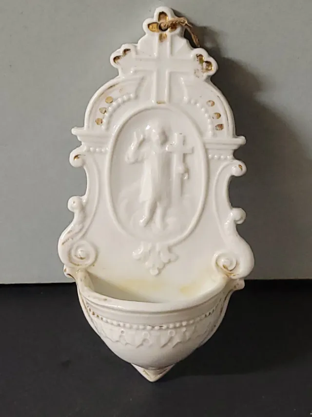 Benditera cerámica blanca vintage