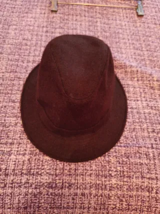 Sombrero Marrón  de Ante tipo Gángster de pelicula