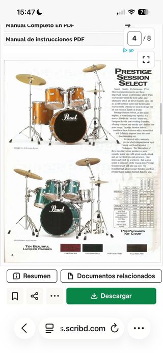 Batería Pearl Prestige Session Select