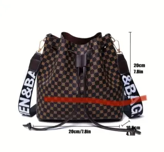 Bolso Cubo Elegante Estampado Amarillo y Blanco