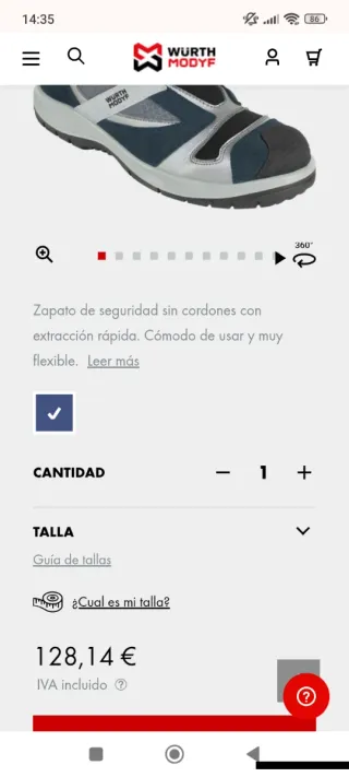 Zapatos de seguridad azules y grises