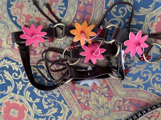 Cinturón Oilily flores naranja y rosa