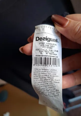 Jersey Desigual azul Bordado Flores Talla XL