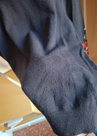 Jersey Desigual azul Bordado Flores Talla XL