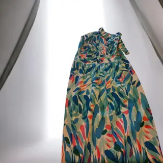 Vestido largo estampado multicolor