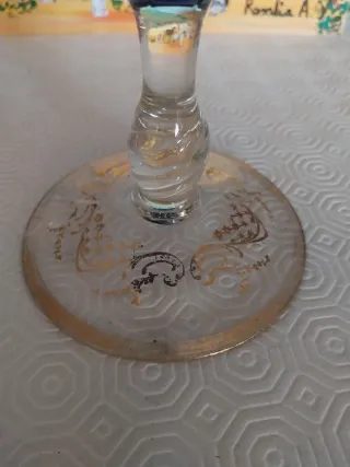 Scatola cristallo blu con decori oro