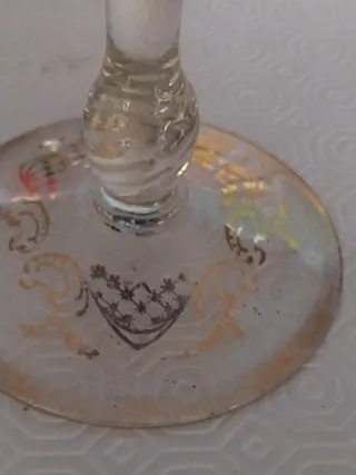 Scatola cristallo blu con decori oro