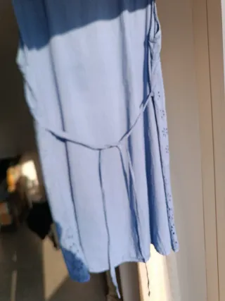 Vestido Verano Bordado Suizo Azul