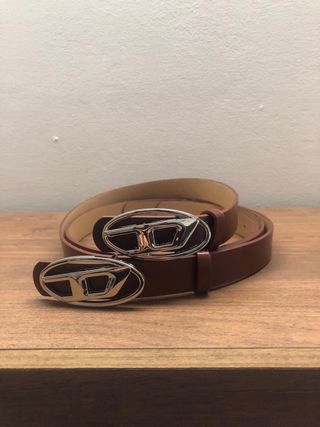 2 Cinture Diesel Pelle Marroni Fibbia D