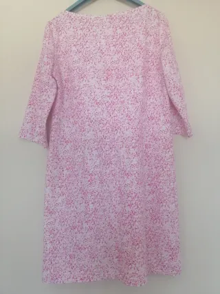 Vestido Precchio rosa y blanco